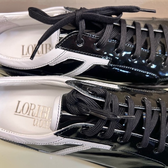 LORIBLU Black and White Men's Sneakers - Picture 6 of 11